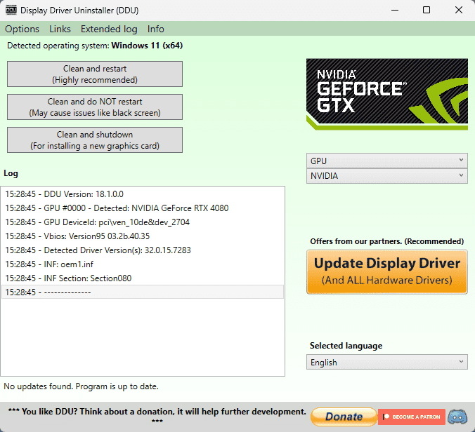 Display Driver Uninstaller